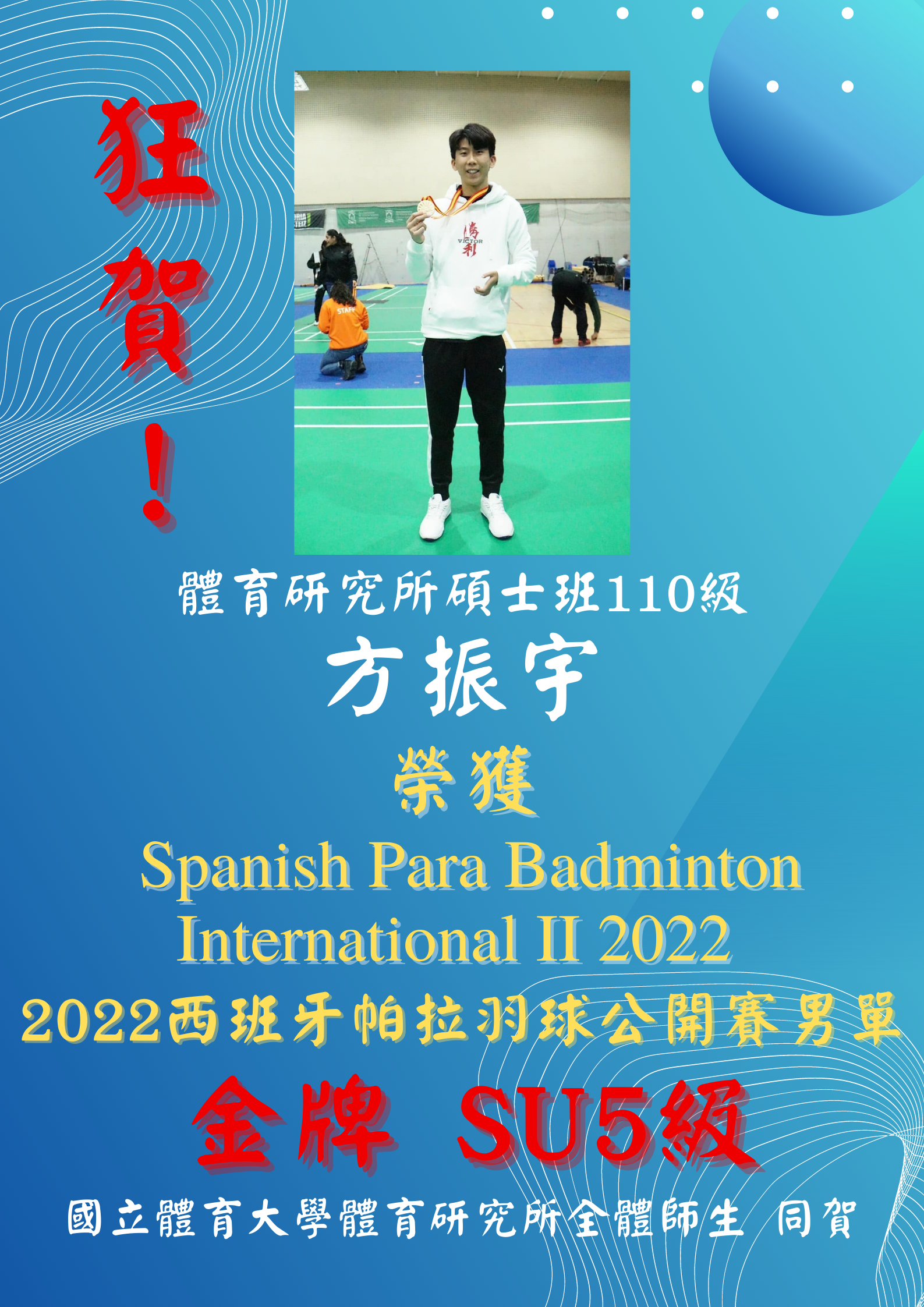 2022西班牙帕拉羽球公開賽男單金牌